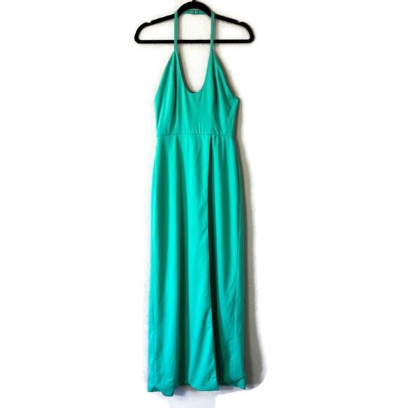 AQ/AQ Sienna Mint Green Halter Neck Sleeveless Open Back Slit Maxi Dress Size 4 - Picture 2 of 9